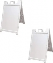 Folding Double Sided Sign Stand, White