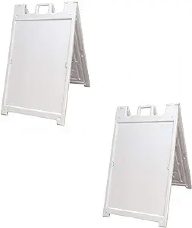 Folding Double Sided Sign Stand, White