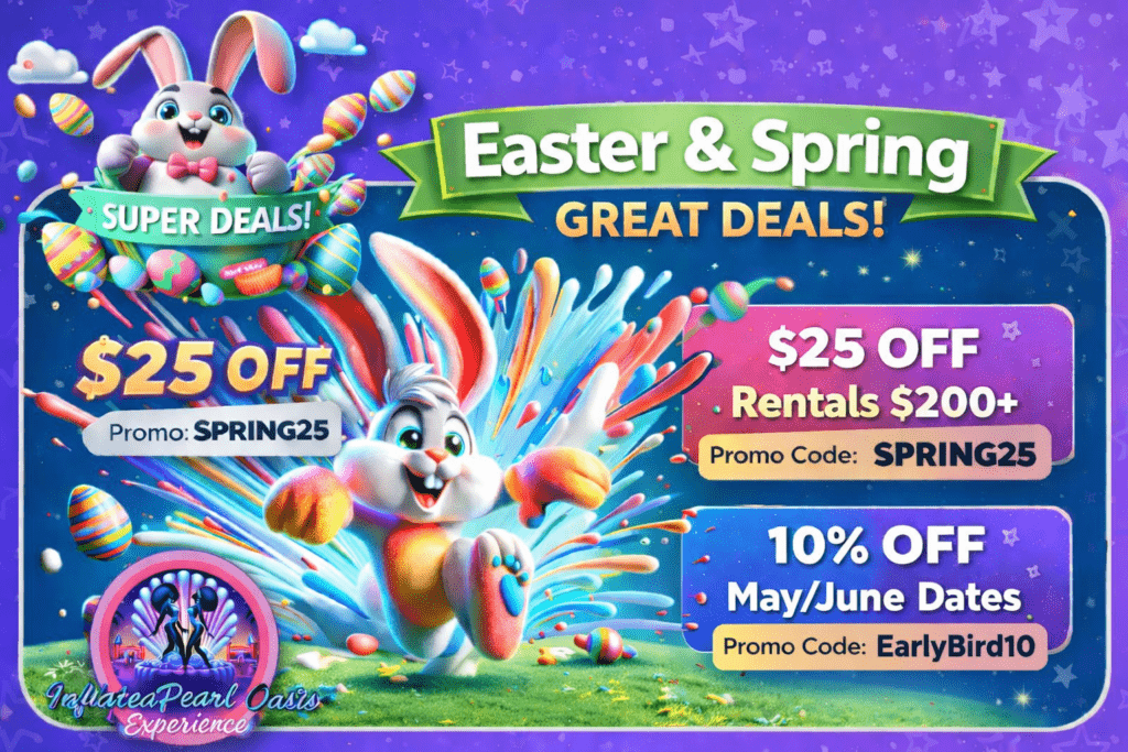 Easter promotion with colorful bunny
